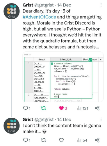 Grist Advent of Code