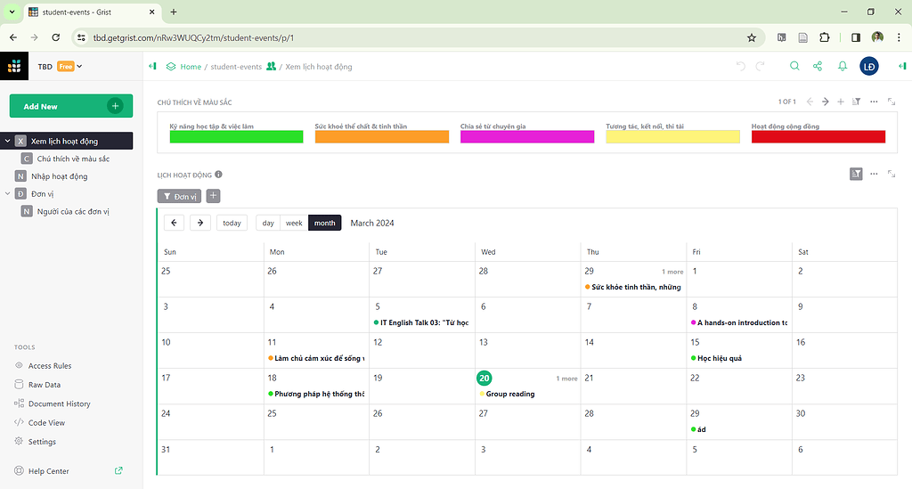 Inconsistent month view of the calendar widget ask for help grist